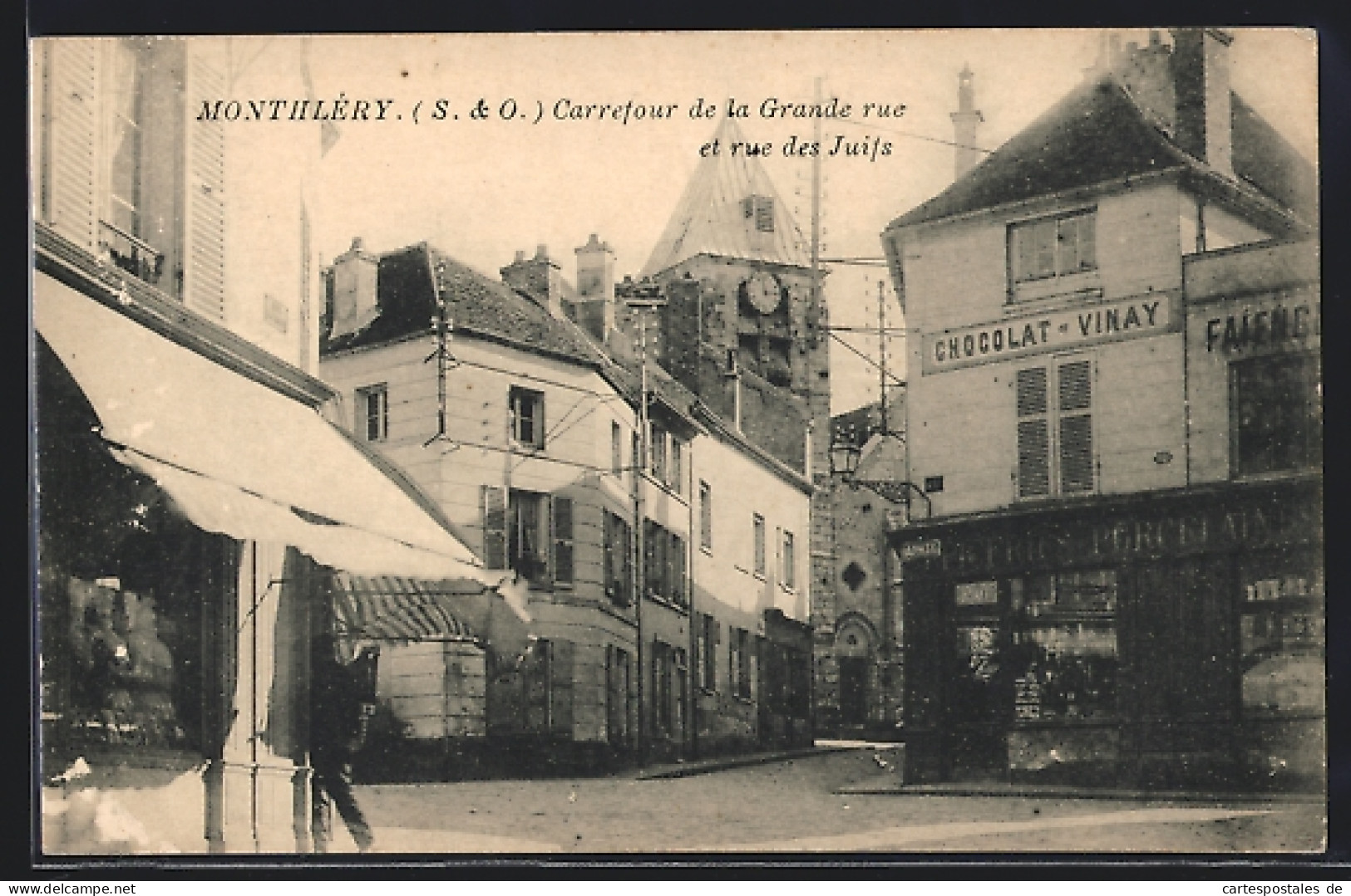 CPA Montlhéry, Carrefour De La Grande Rue Et Rue Des Juifs  - Autres & Non Classés