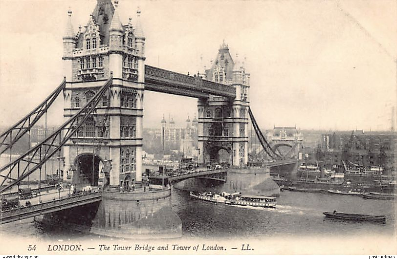 England - LONDON - The Tower Bridge And Tower Of London - Publisher Levy LL. 54 - Tower Of London