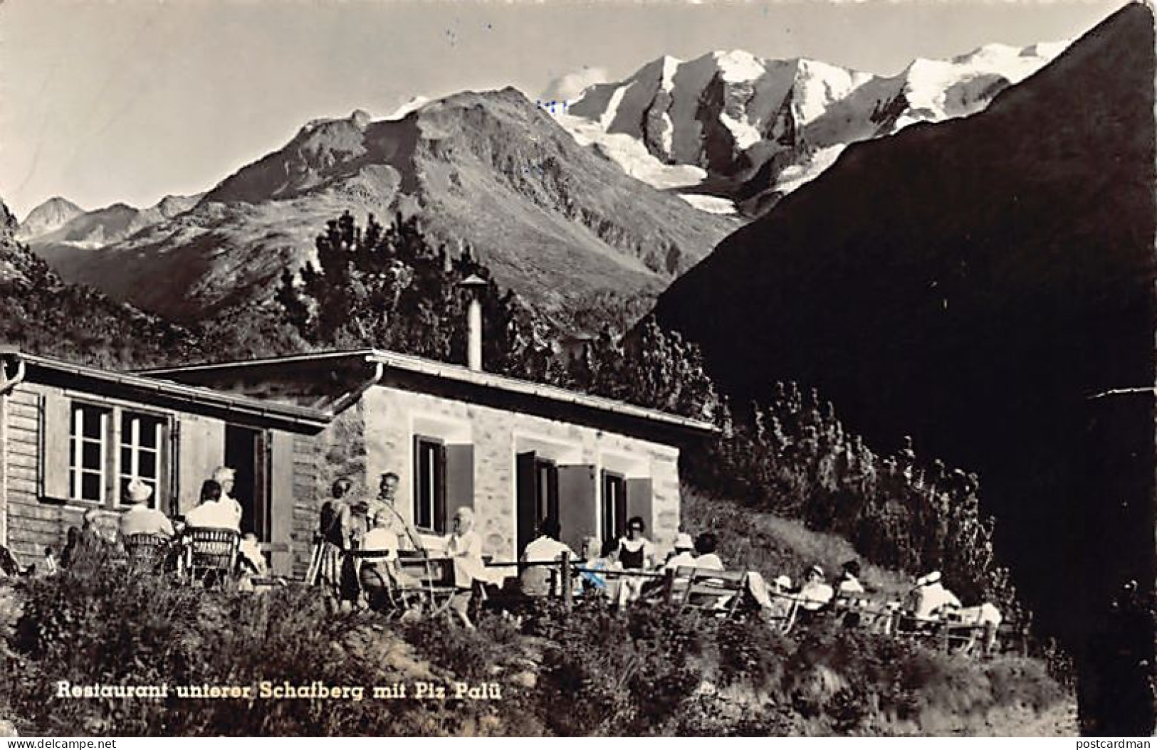 Pontresina (GR) Restaurant Unterer Schalberg Mit Piz Palü - Verlag Flury 1330 - Pontresina