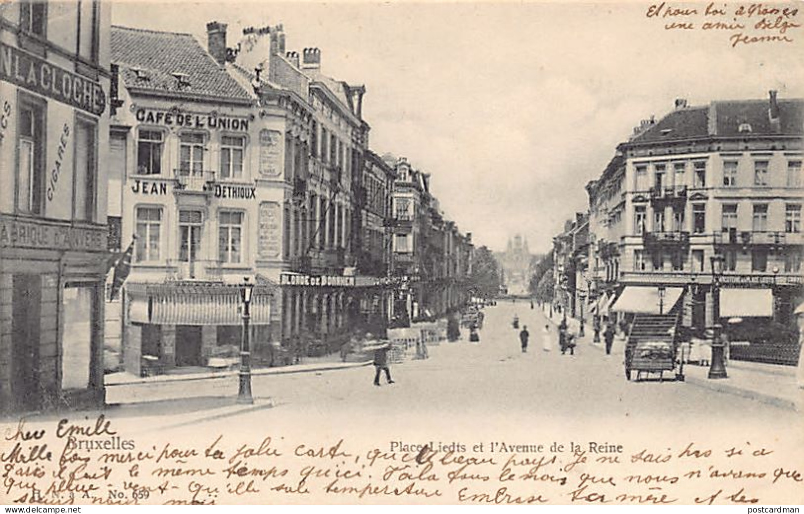 Belgique - SCHAERBEEK (Brux. Cap.) Place Liedts Et L'avenue De La Reine - Café De L'Union Jean Dethioux - Charcuterie -  - Schaerbeek - Schaarbeek