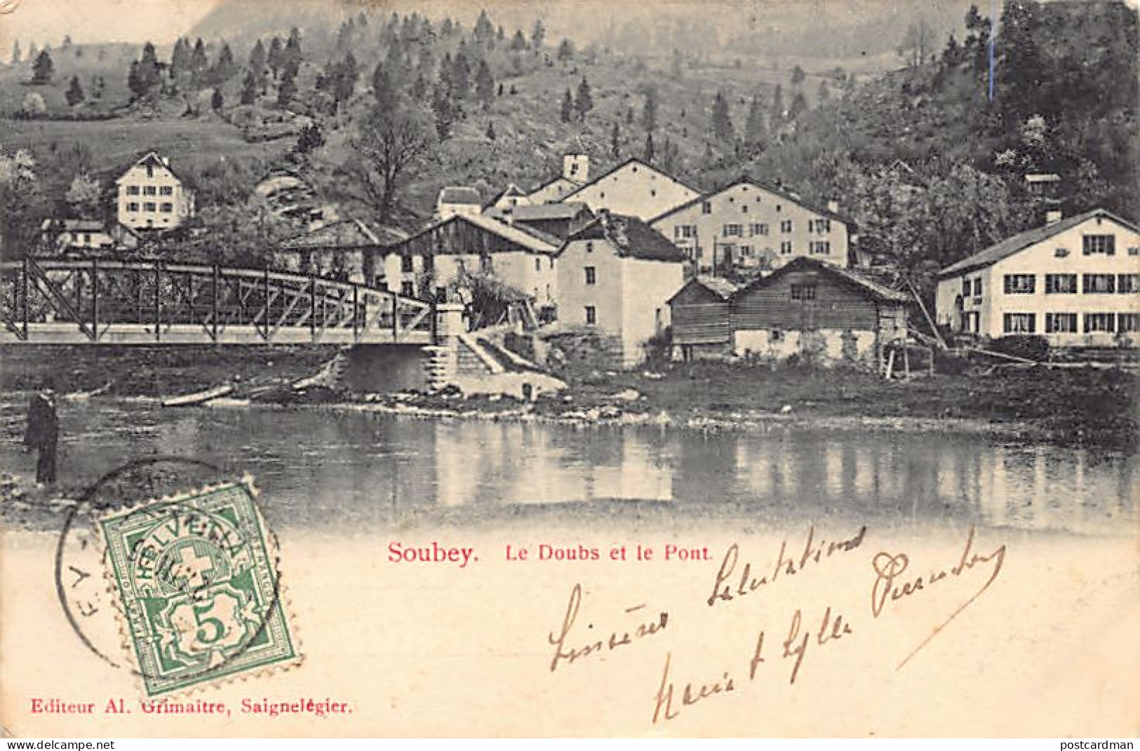 Suisse - Soubey (JU) Le Doubs Et Le Pont - Ed. Al. Grimaître  - Other & Unclassified