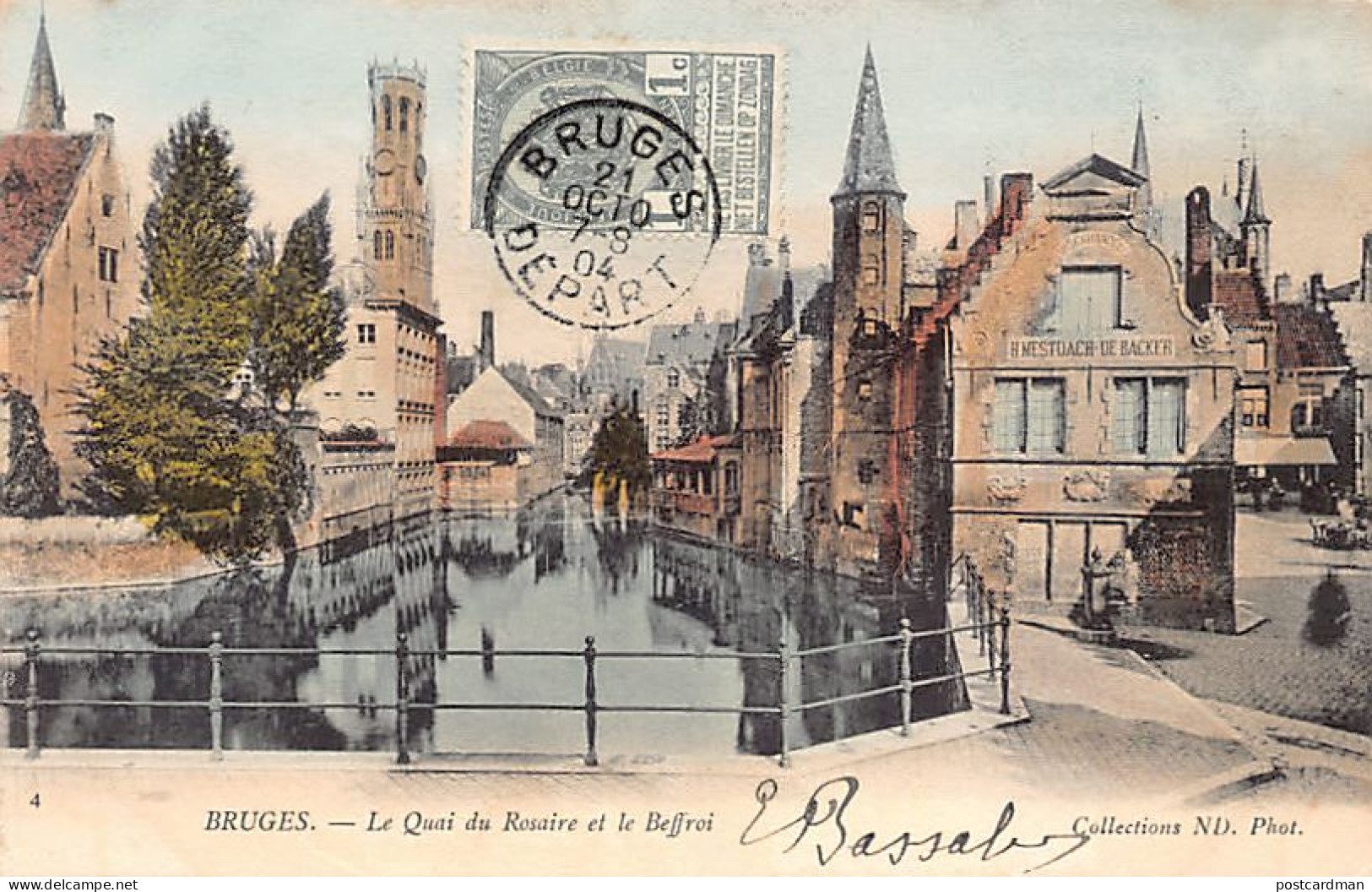 België - BRUGGE (W. Vl.) Le Quai Du Rosaire Et Le Beffroi - Uitg. Neurdein ND Phot. 4 Aquarellée - Brugge