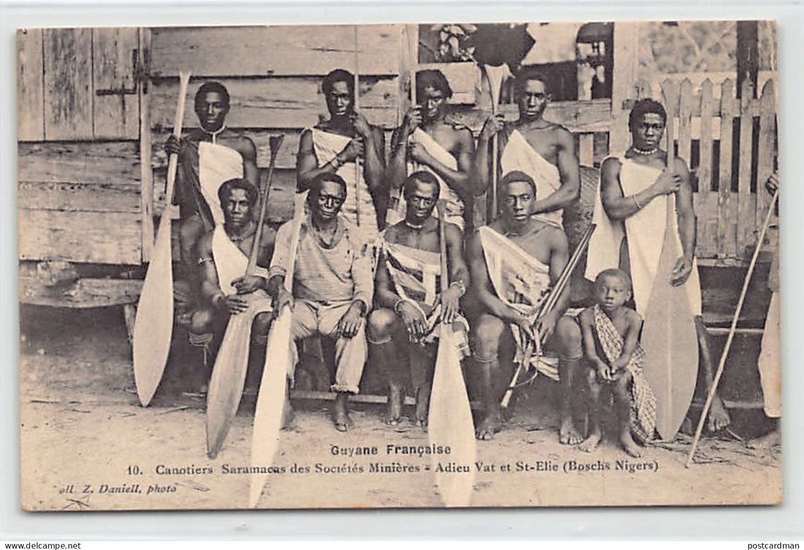 Guyane - Canotiers Saramacas Des Sociétés Minières Adieu-Vat Et Saint-Élie (Bushinengue) - Ed. Z. Daniell 10 - Other & Unclassified