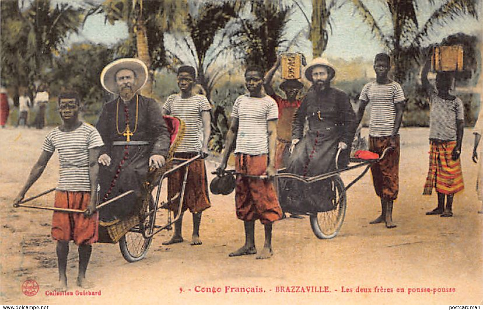 Congo - BRAZZAVILLE - Les Deux Frères, Monseigneur Augouard Et Guichard, En Pousse-pousse - Ed. Guichard 9 - Brazzaville
