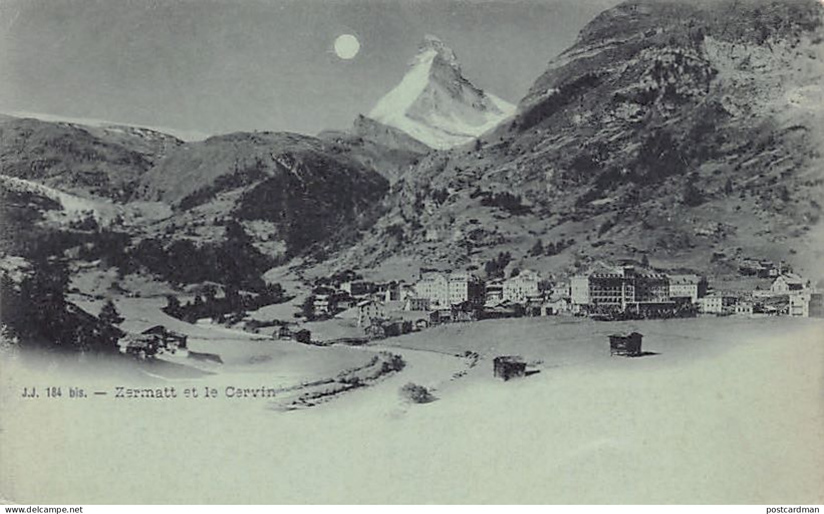 ZERMATT (VS) Le Cervin - Carte Bleue à La Lune - Ed. Jullien J.J. 184 Bis - Zermatt