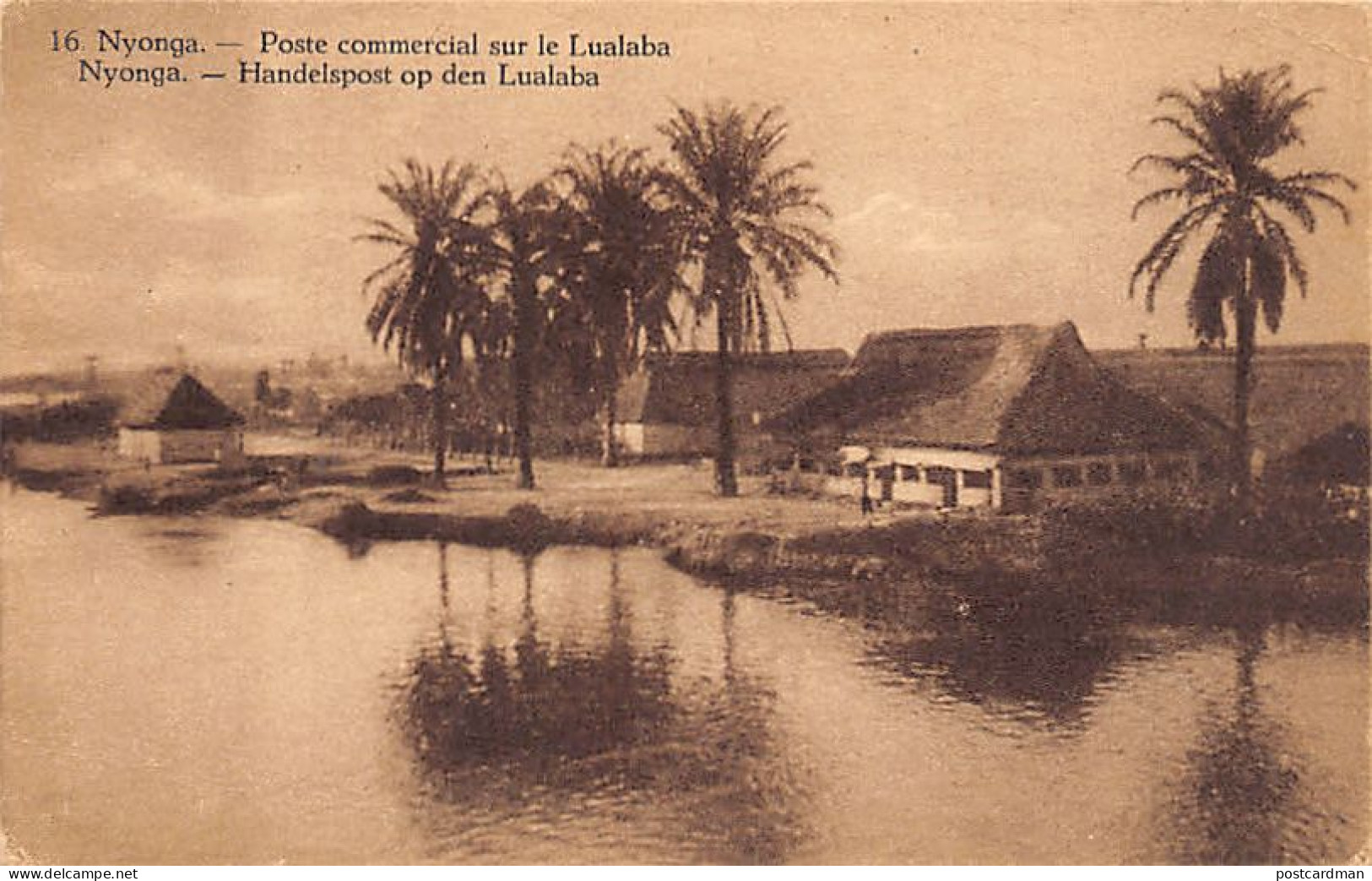 Congo Kinshasa - NYONGA - Poste Commercial Sur La Rivière Lualaba - Ed. Entier Postal 45 Centimes 16 - Belgian Congo