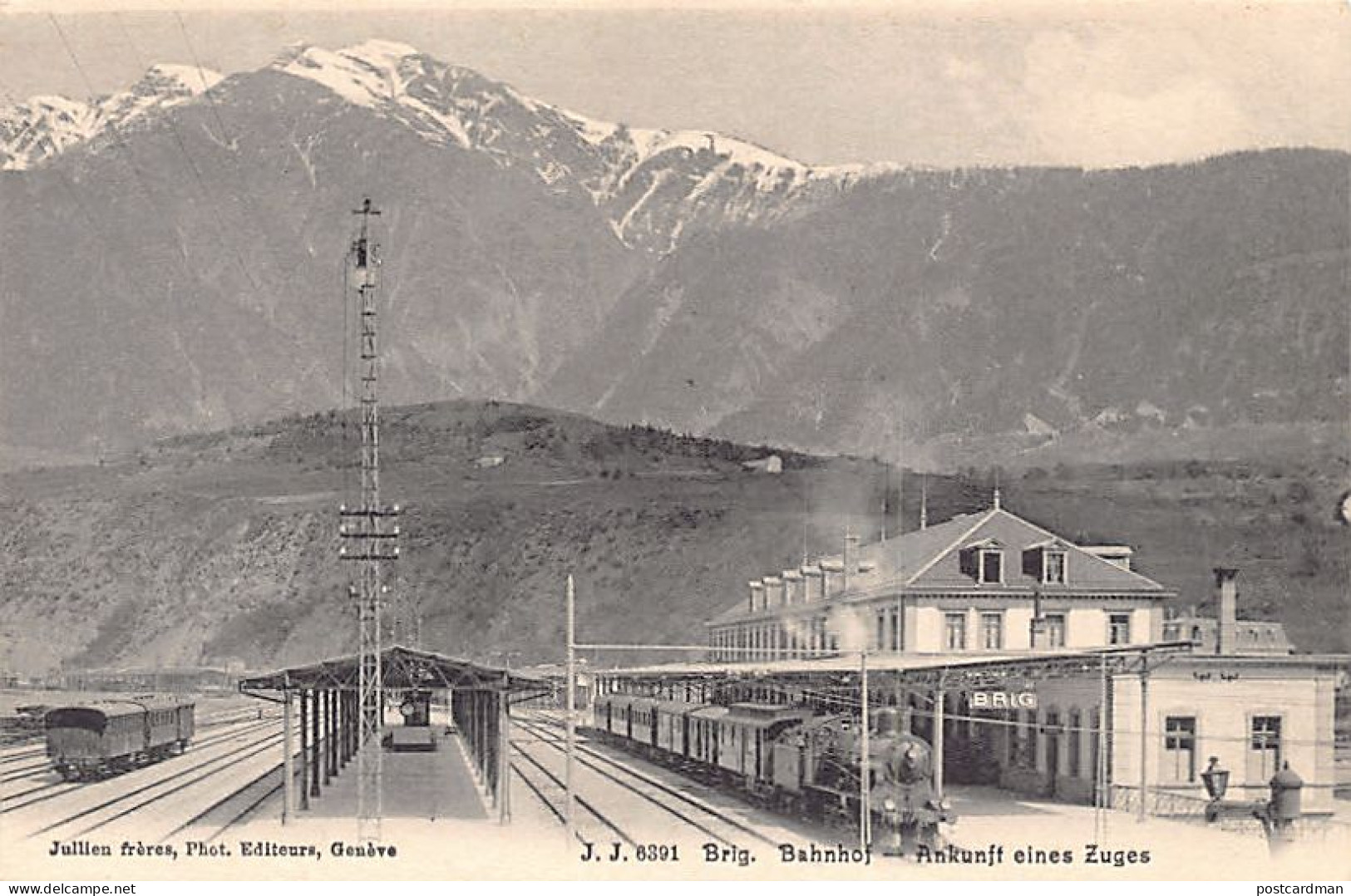 Suisse - Schweiz - BRIG (VS) Bahnhof - Nkunft Eines Zuges - Verlag Jullien J.J. 6391 - Brigue-Glis 