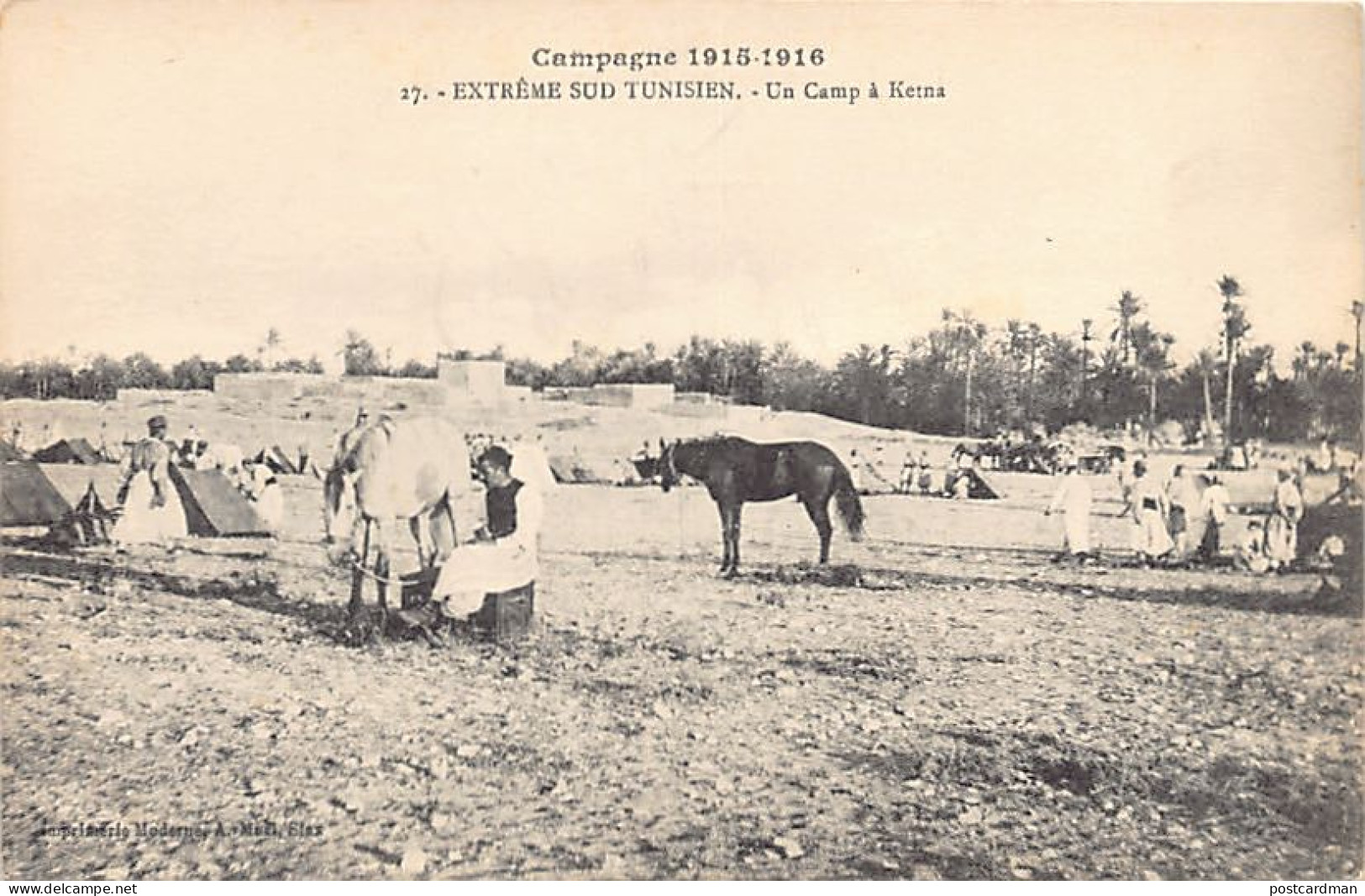 Tunisie - Campagne 1915-1916 - Un Camp à Ketna - Ed. A. Muzi 27 - Tunisie