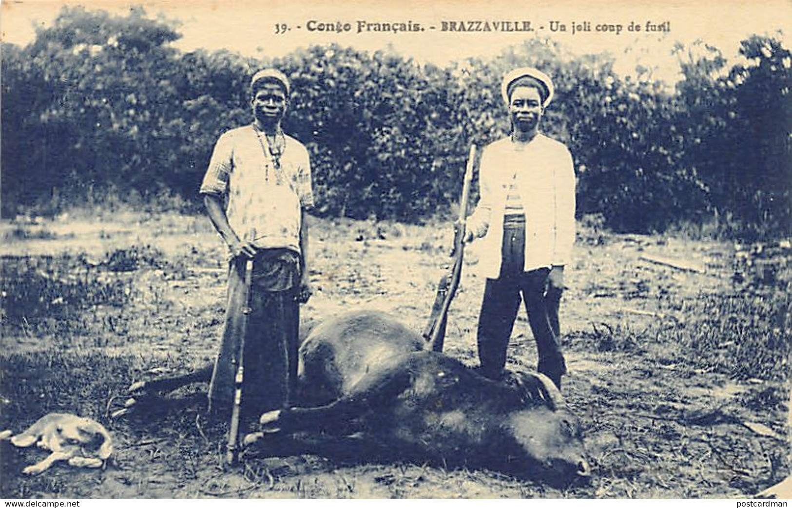 Congo - BRAZZAVILLE - Un Joli Coup De Fusil - Chasseurs Et Phacochère - Ed. Guichard 39 - Brazzaville