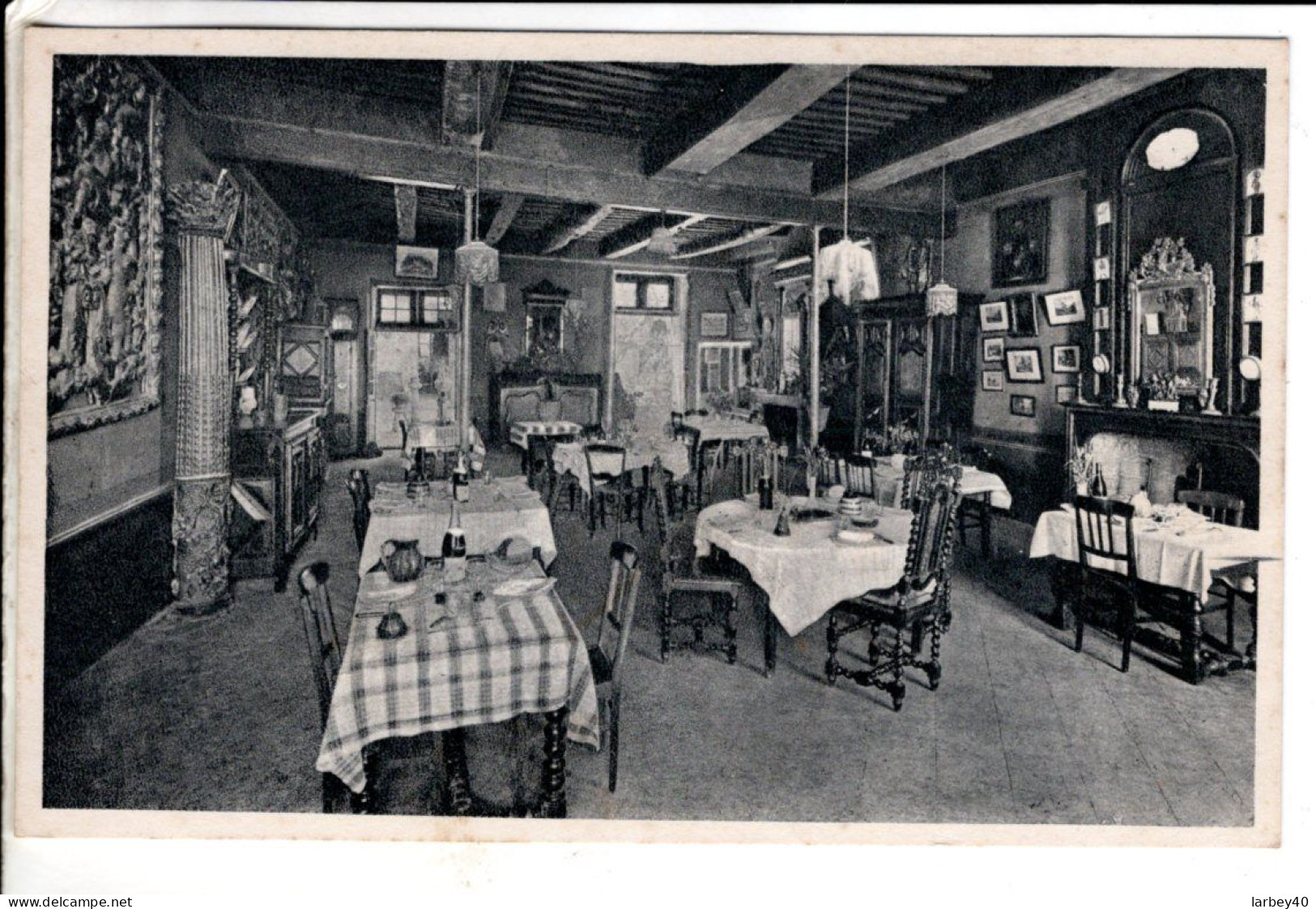 Hostellerie Du Vieux Cordes Interieur De La Salle A Manger  - Cartes Postales Ancienne - Hotels & Gaststätten