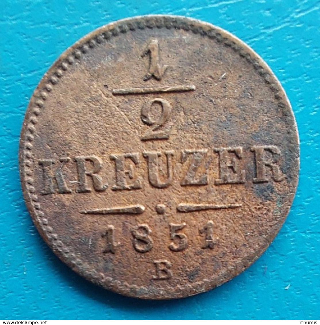 Autriche Austria Österreich 1/2 Kreuzer 1851 B Km 2181 - Autriche