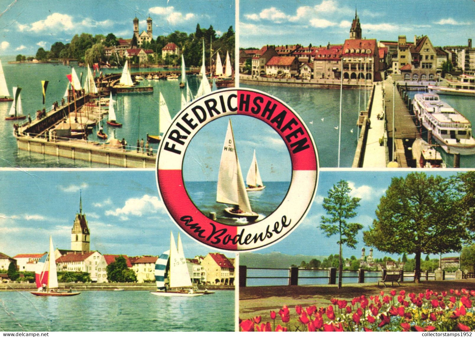 FRIEDRICHSHAFEN, BADEN WURTTEMBERG, MULTIPLE VIEWS, PORT, BOATS, ARCHITECTURE, TULIPS, PARK, SHIP, GERMANY, POSTCARD - Friedrichshafen