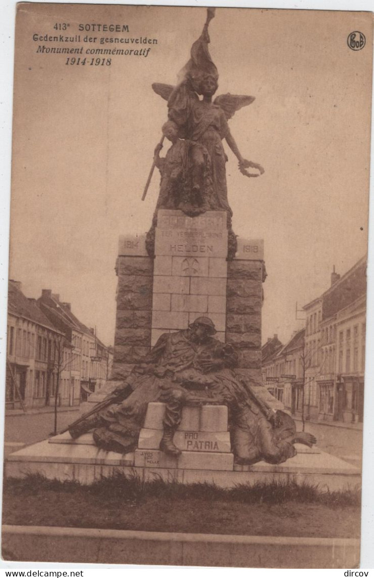 Zottegem - Gedenkzuil Gesneuvelden 1914-1918 (BoB) (gelopen Kaart Met Zegel Verstuurd Naar Congo) - Zottegem