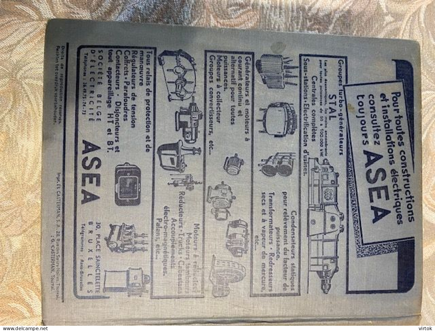Officieel telefoonboek - België 1949-1950 = beroepengids ( gewicht 4.6 Kg - 3325 paginas)  21 x 26 x 11 cm