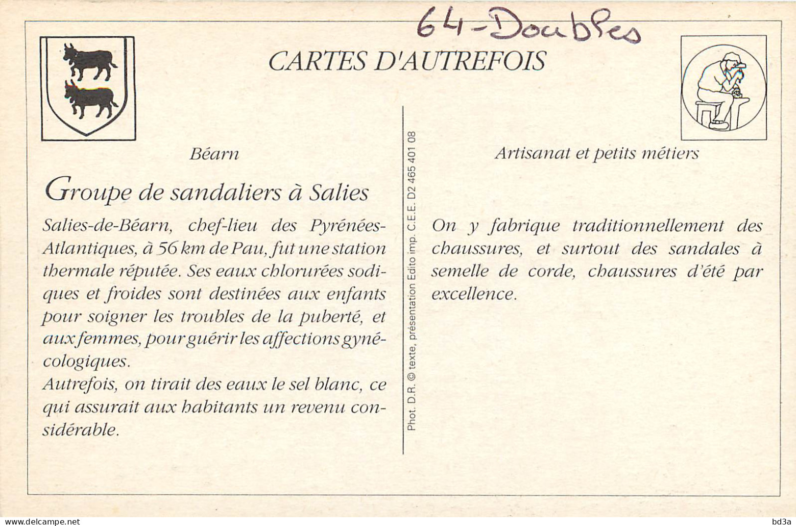 SALIES DE BEARN GROUPE DE SANDALIERS REPRODUCTION  - Salies De Bearn