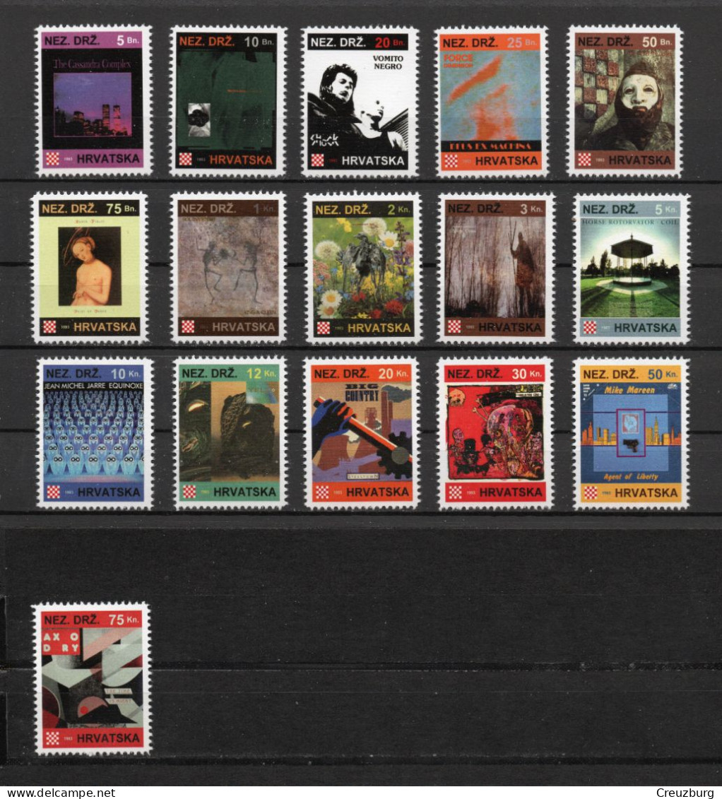 Mike Mareen - Briefmarken Set Aus Kroatien, 16 Marken, 1993. Unabhängiger Staat Kroatien, NDH. - Kroatien