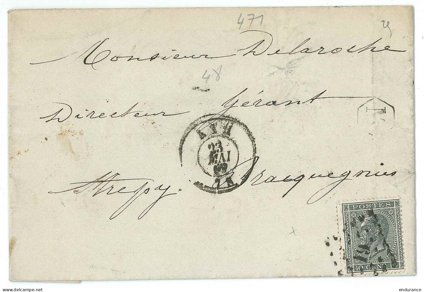 L. Affr. N°17 Lpts 19 ATH/1869 + Boîte Auxiliaire M Pour Strpy - 1865-1866 Profil Gauche