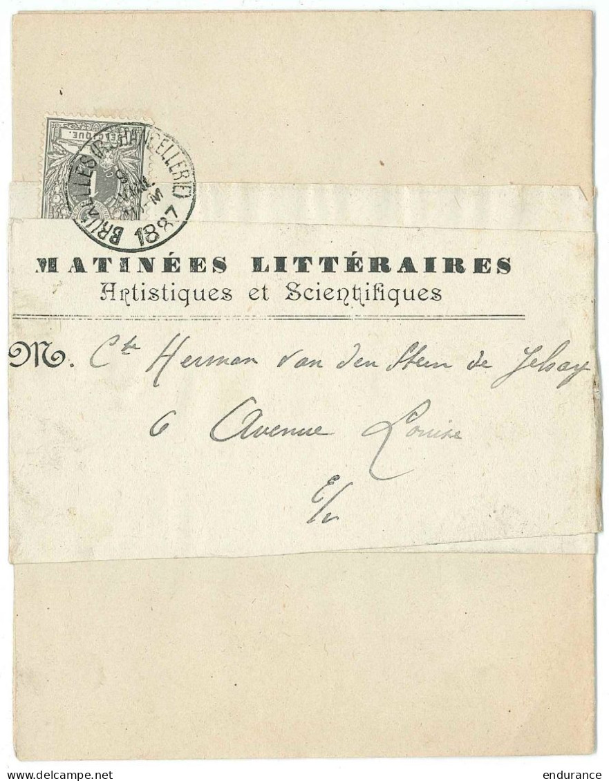 Imprimé "Matinées Littéraires" Sous Bande Affr. N°43 SC. BRUXELLES (CHANCELLERIE)/1887 Pour Ev. - 1869-1888 Lion Couché (Liegender Löwe)