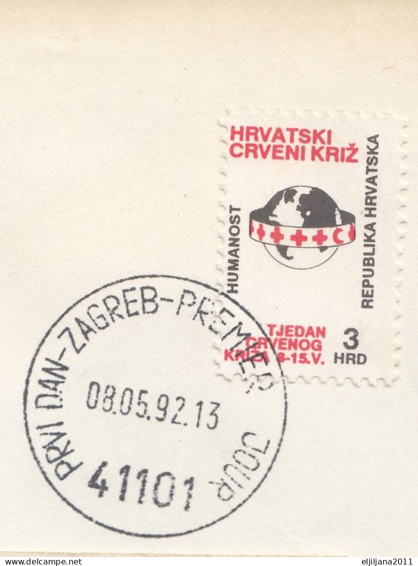 ⁕ CROATIA 1992 Hrvatska ⁕ Charity Stamp, Red Cross / Tuberculosis Mi.21,22,24 ⁕ 3v First Day Cover / Premier Jour - Croatia