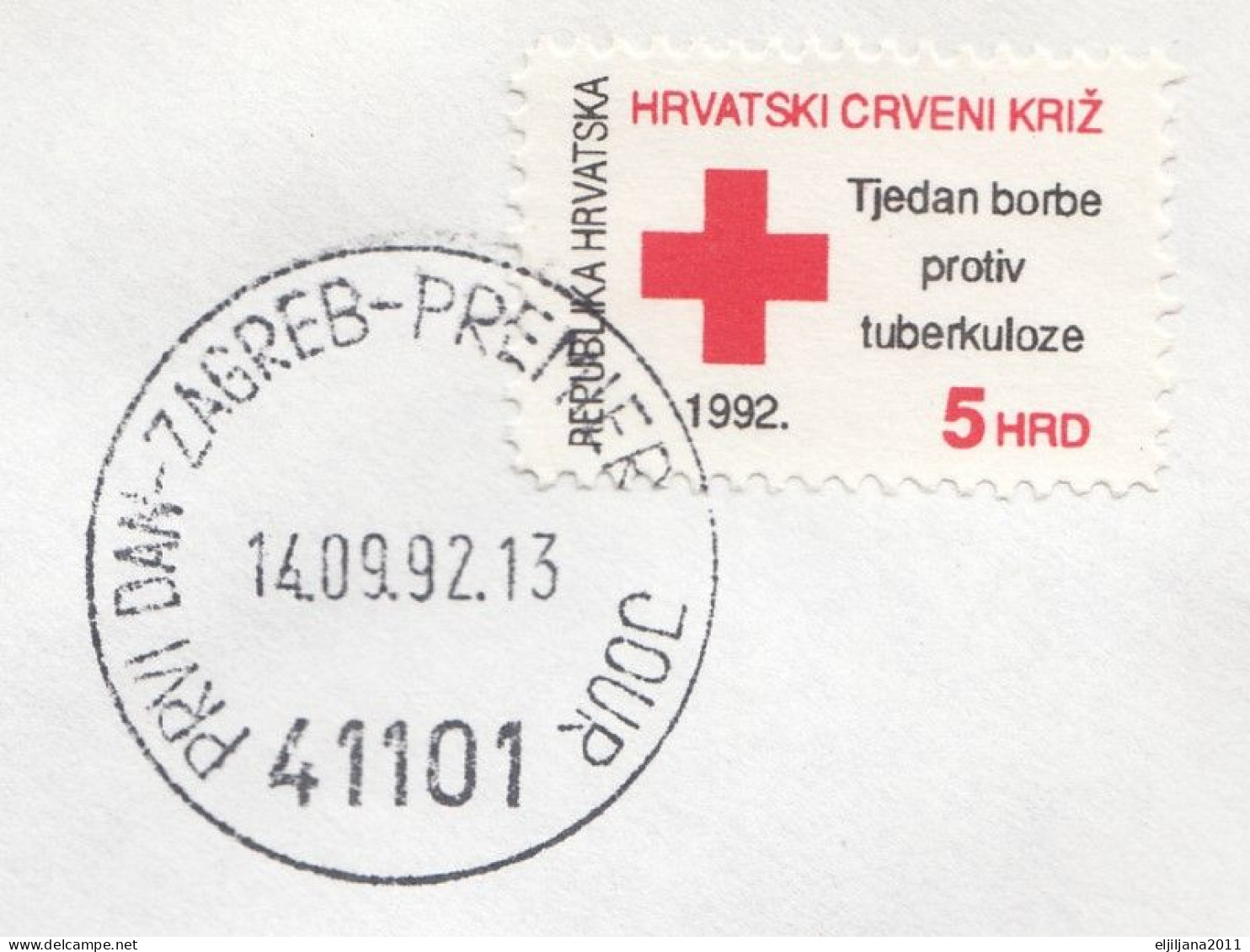 ⁕ CROATIA 1992 Hrvatska ⁕ Charity Stamp, Red Cross / Tuberculosis Mi.21,22,24 ⁕ 3v First Day Cover / Premier Jour - Croatia