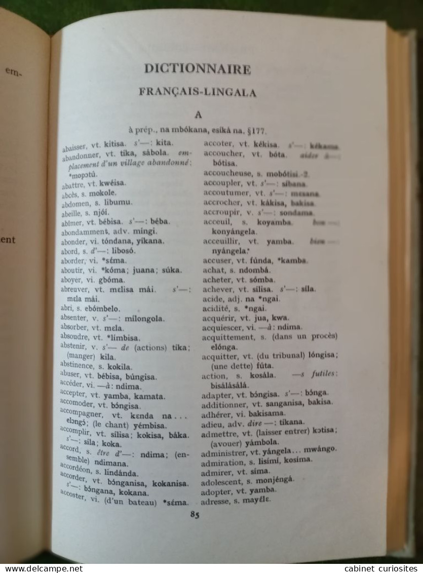 Grammaire et Dictionnaire de Lingala (Langue du Congo) - M. Guthrie - 1951 - Français-Lingala