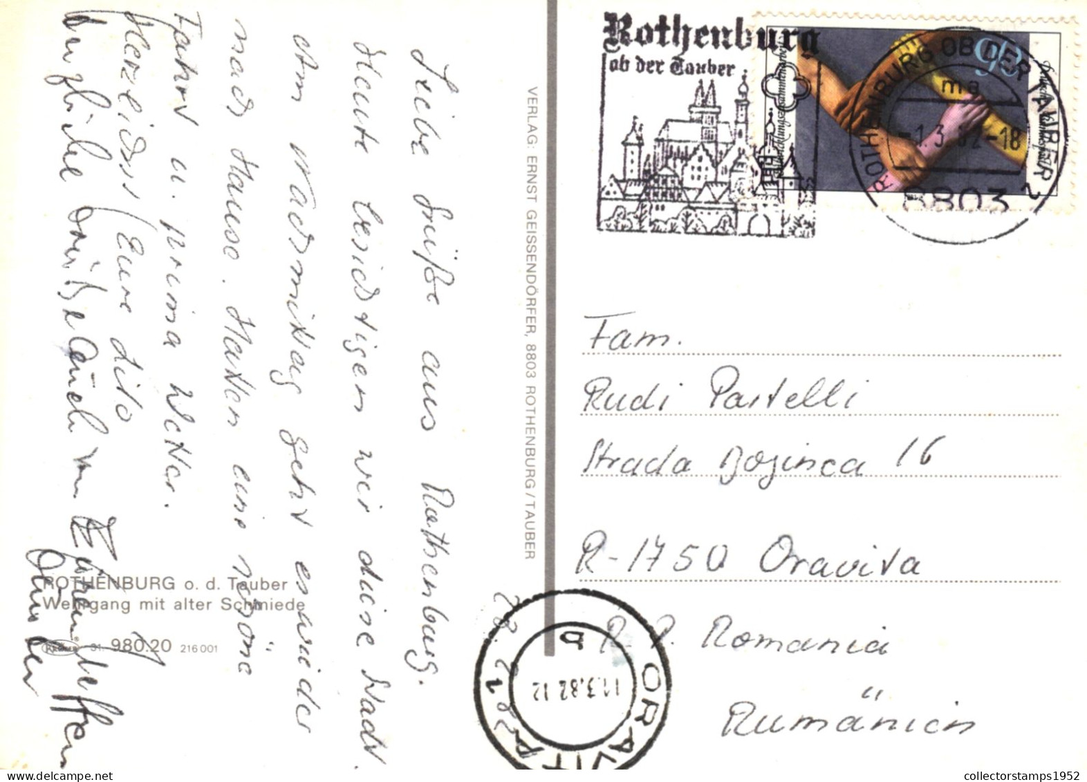 ROTHENBURG O. D. TAUBER, BAVARIA, ARCHITECTURE, TOWER, GERMANY, POSTCARD - Rothenburg O. D. Tauber