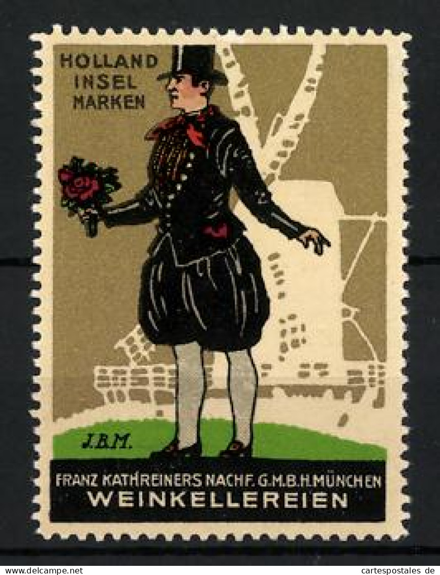 Künstler-Reklamemarke J.B. Maier, Franz Kathreiners Nachf. GmbH, München, Holland, Insel Marken  - Vignetten (Erinnophilie)