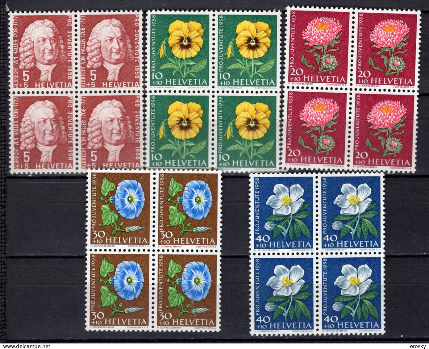 T3714 - SUISSE SWITZERLAND Yv N°616/20 ** Pro Juventute Bloc - Unused Stamps