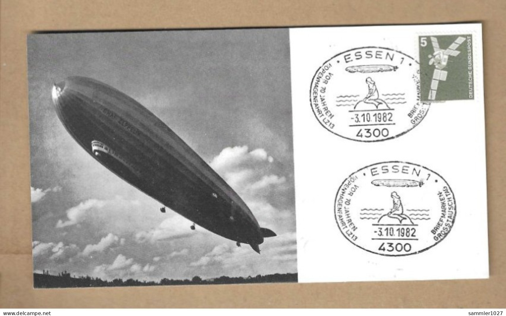 Los Vom 18.05 -  Sammlerkarte Aus Essen 1982   Zeppelinkarte - Lettres & Documents