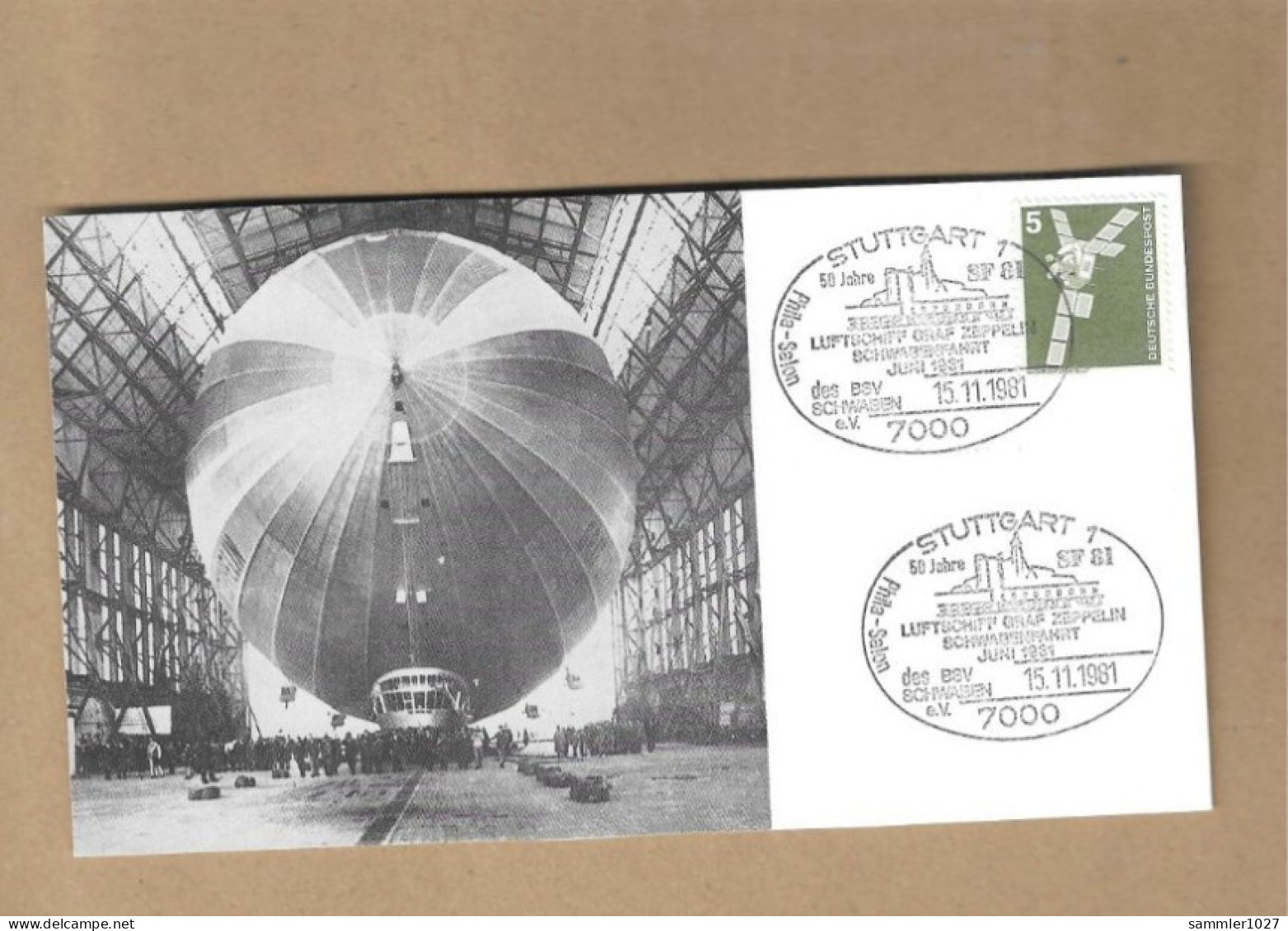 Los Vom 18.05 -  Sammlerkarte Aus Stuttgart 1981   Zeppelinkarte - Briefe U. Dokumente