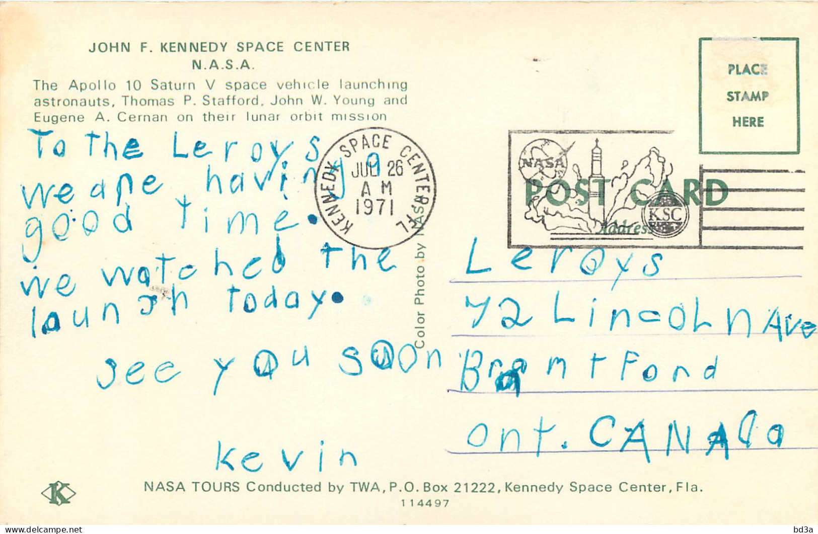 JOHN F, KENEDY SPACE CENTER N,A,S,A, THE APOLLO 10  - Other & Unclassified