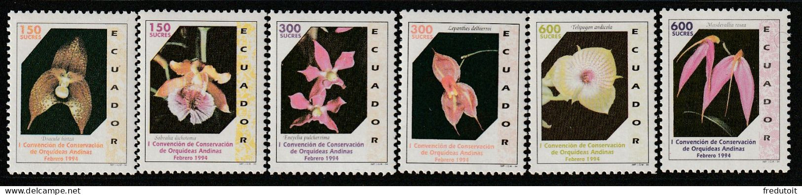 EQUATEUR - N°1293/8 ** (1994) Fleurs : Orchidées - Ecuador