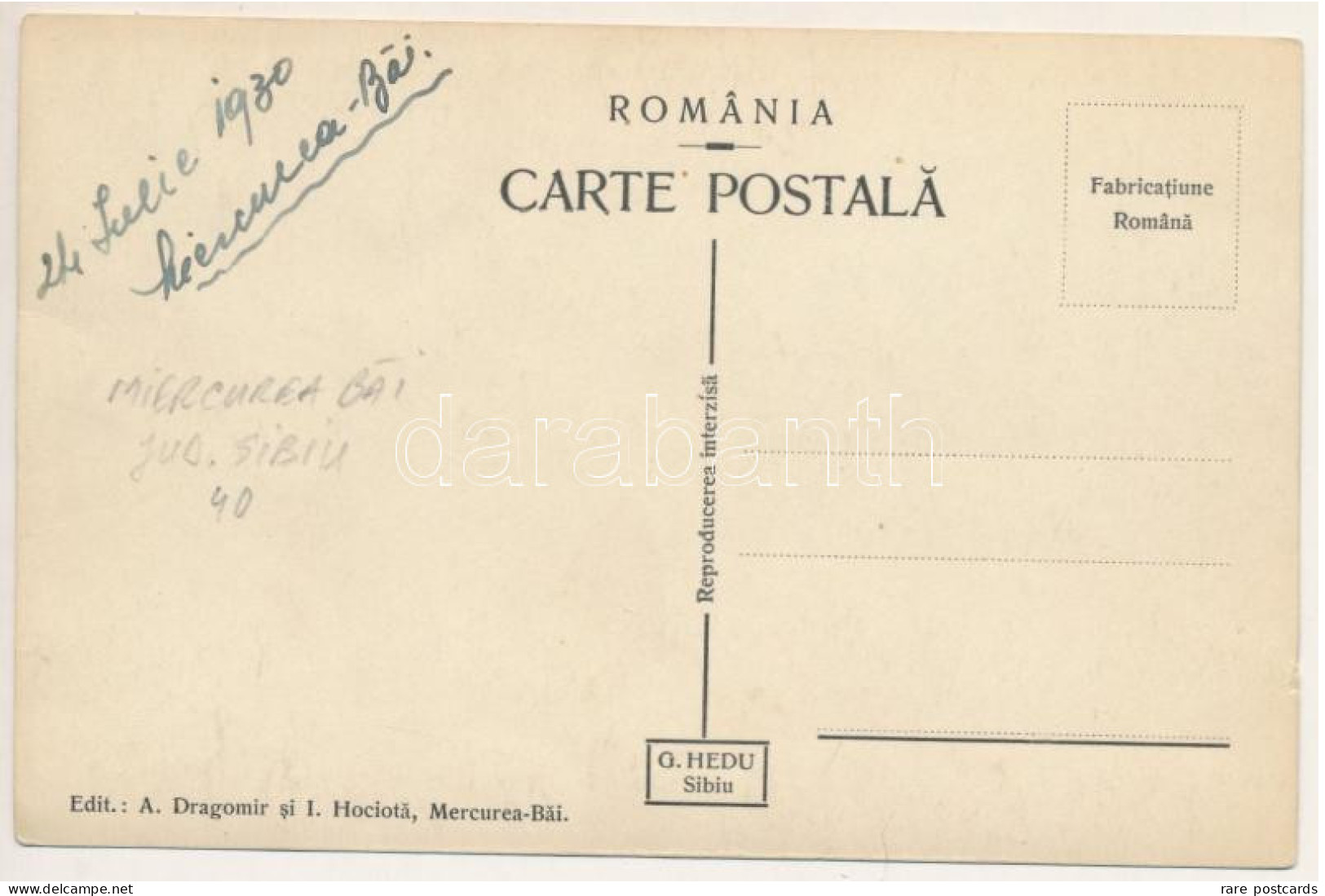 Miercurea Sibiului 1930 - Spa - Roumanie