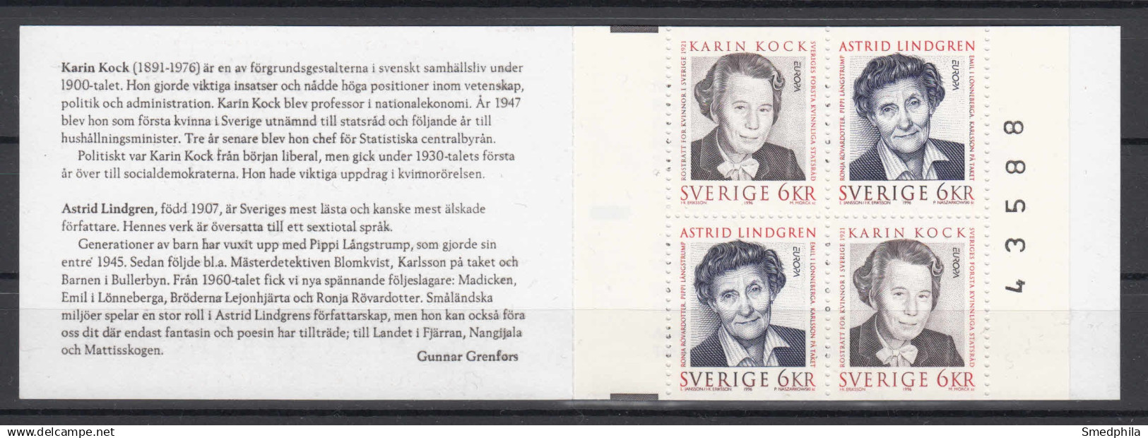 Sweden Booklet 1996 - Facit 470 MNH ** - 1981-..