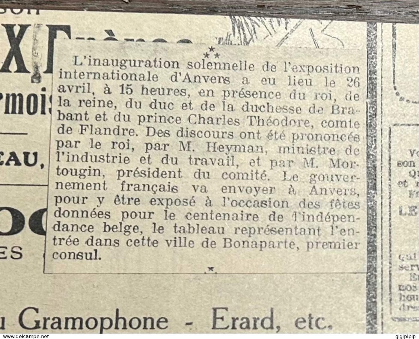 1930 GHI18 INAUGURATION DE L'EXPOSITION D'ANVERS. - L'ARRIVEE DE LA FAMILLE ROYALE Charles Théodore Heyman Mortougin - Collections