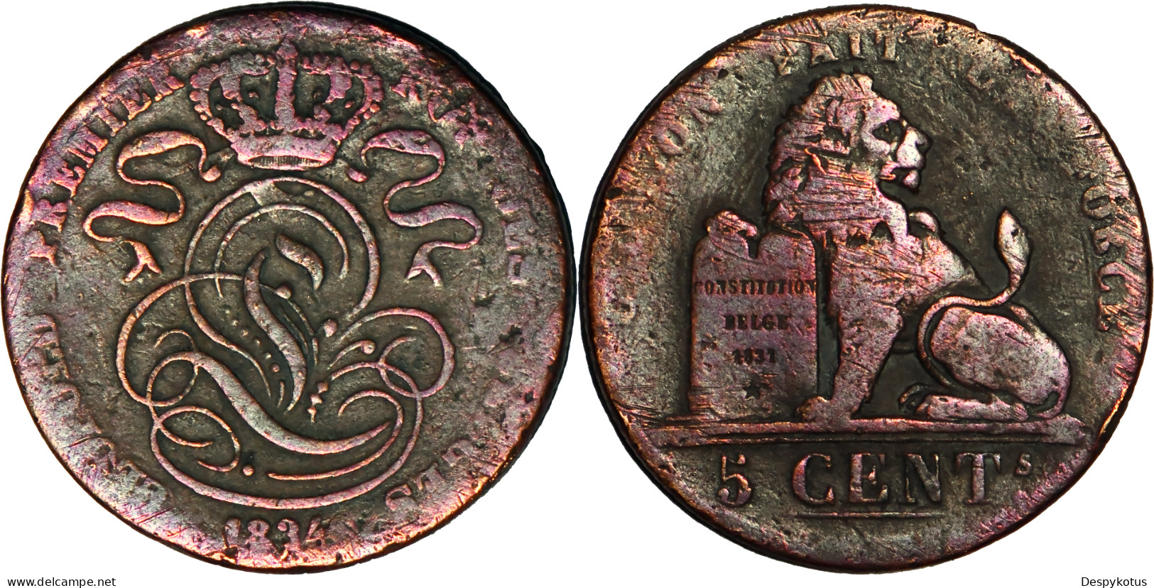 BELGIQUE - 1834 - 5 Centimes - Léopold 1er - BI - 19-249 - 5 Cents