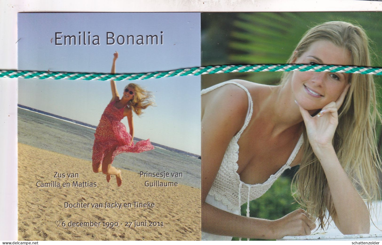Emilia Bonami, 1990, 2011. Foto - Todesanzeige