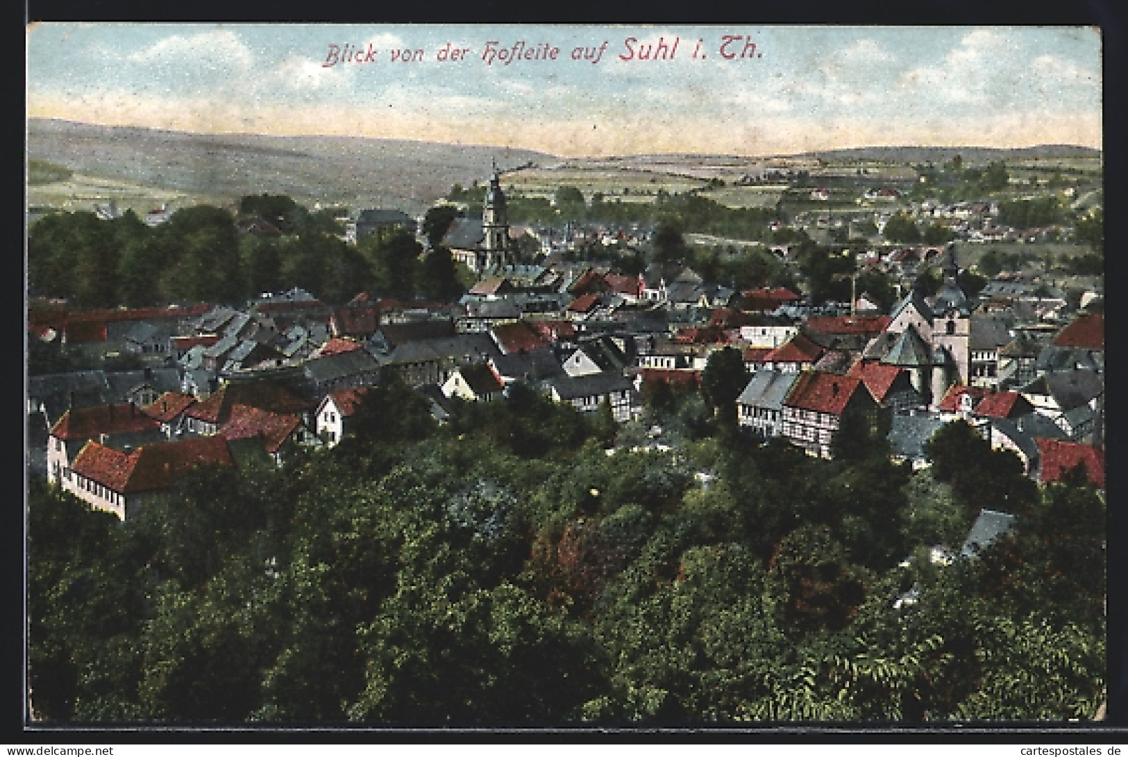 AK Suhl I. Th., Blick Von Der Hofleite  - Suhl