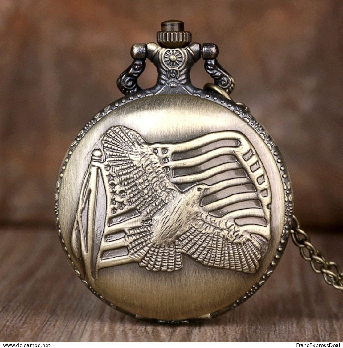 Montre Gousset NEUVE - Aigle Et Drapeau Américains USA Etats-Unis American Eagle - Watches: Bracket