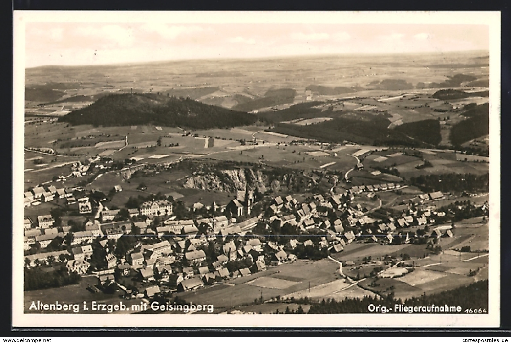 AK Altenberg I. Erzgeb., Totale Mit Geisingberg, Orig.-Fliegeraufnahme  - Geising