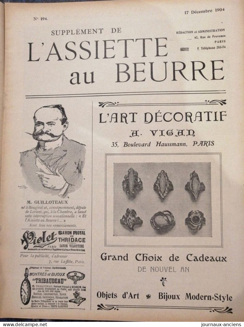 1904 Revue Ancienne " L'ASSIETTE AU BEURRE " N° 194 + SUPPLÉMENT - POURQUOI ILS VOYAGENT .... - Ohne Zuordnung