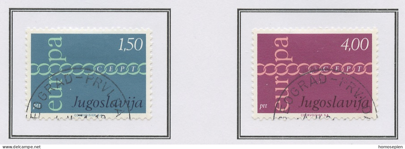 Yougoslavie - Jugoslawien - Yugoslavia 1971 Y&T N°1301 à 1302 - Michel N°1416 à 1417 (o) - EUROPA - Gebraucht