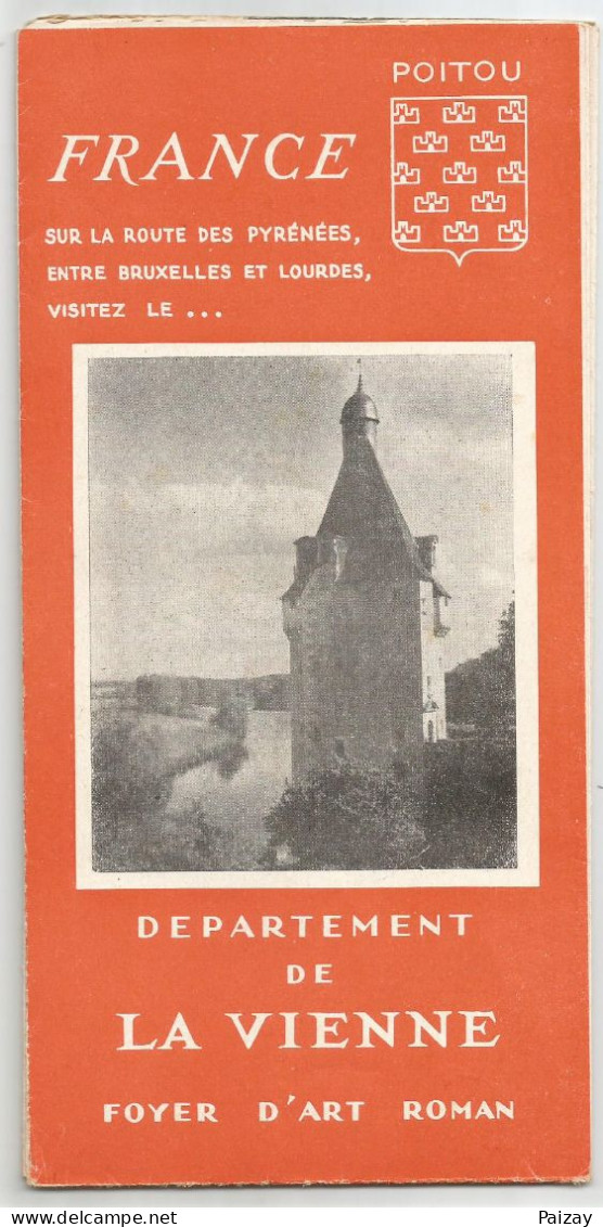 Guide Touristique Avec Carte De La Vienne Poitou Poitiers Civray Civaux Chauvigny Saint Savin Loudun .... - Dépliants Touristiques