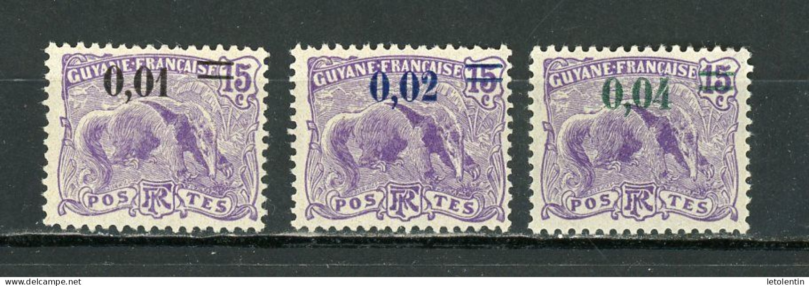 GUYANE (RF) - FOURMILIER  - N°Yt 91+92+93** - Unused Stamps