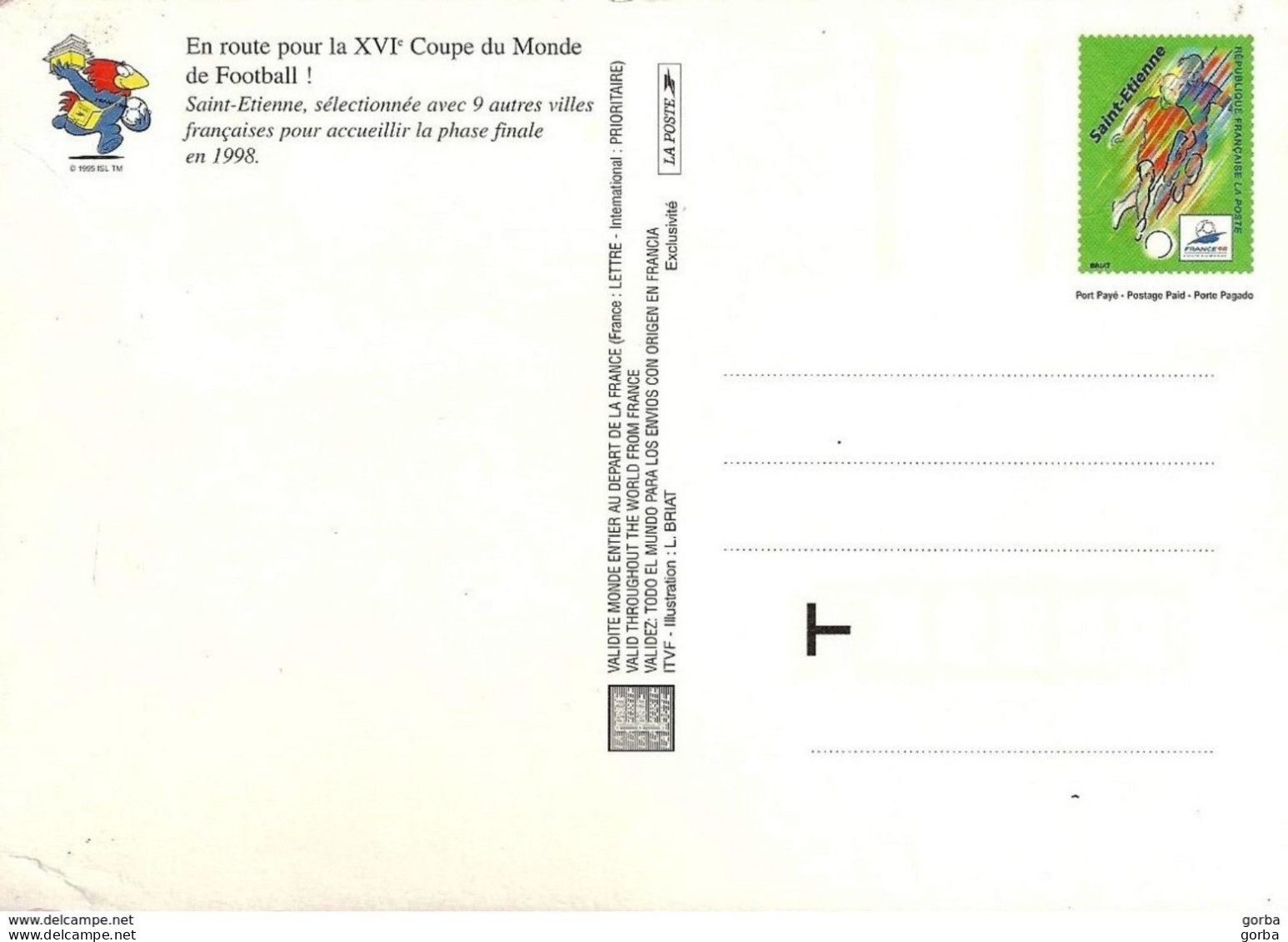 *CPM Entier Postale - Coupe Du Monde Football France 1998 - Les Stades : Saint Etienne Type 2 - Fussball
