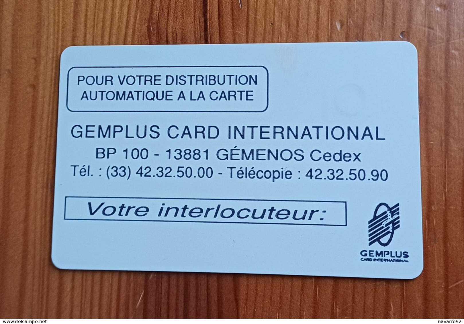 ANCIENNE CARTE A PUCE GEMPLUS PEU COURANT !!! - Sonstige & Ohne Zuordnung