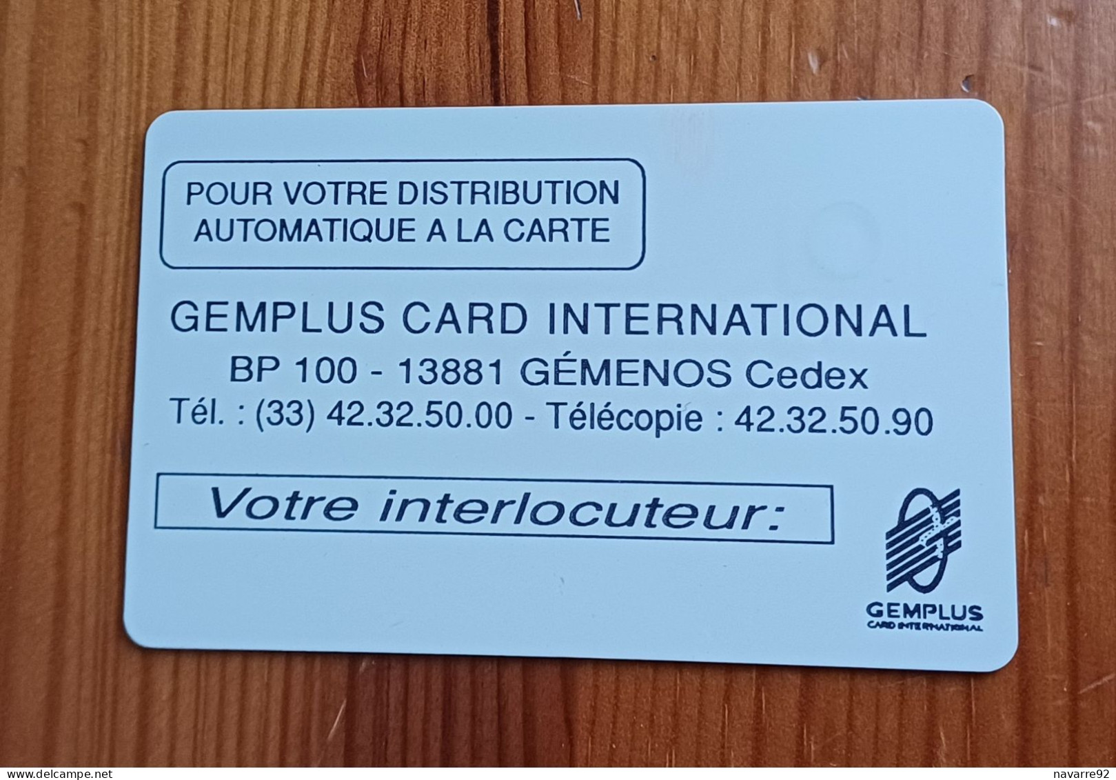 ANCIENNE CARTE A PUCE GEMPLUS PEU COURANT !!! - Autres & Non Classés