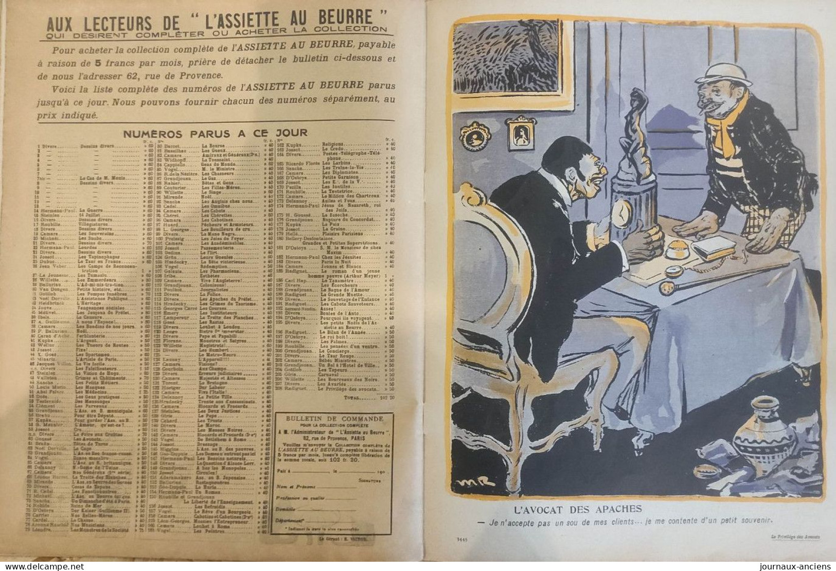 1905 Revue Ancienne L'ASSIETTE AU BEURRE N° 208 + Supplément .... LE PRIVILÈGE DES AVOCATS - RADIGUET