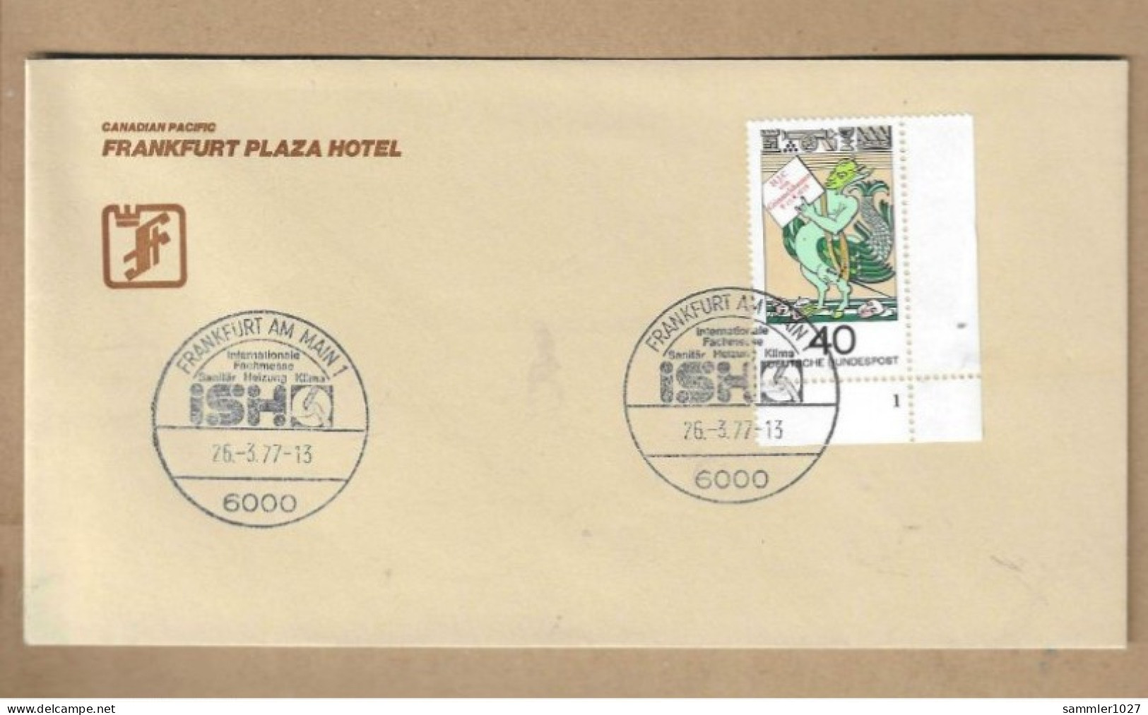 Los Vom 18.05 -  Sammlerumschlag Aus Frankfurt 1977 Mit Plattennr. - Lettres & Documents