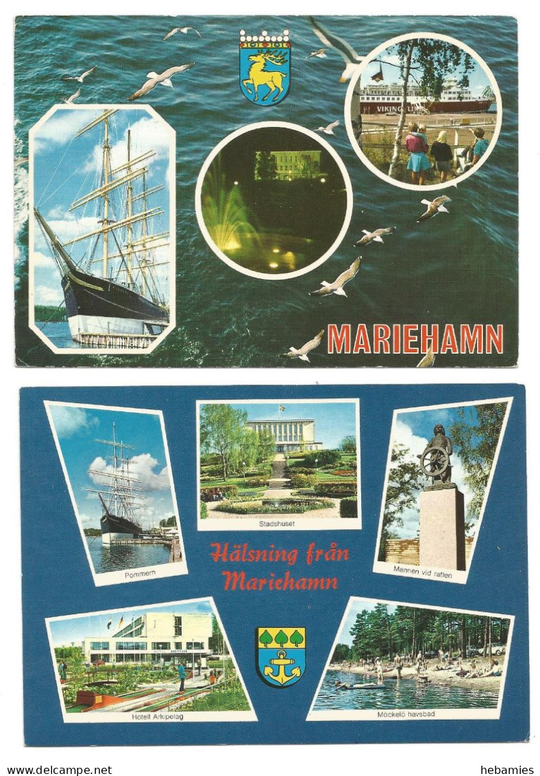 ÅLAND - MARIEHAMN - 2 Postcards - FINLAND - - Finland